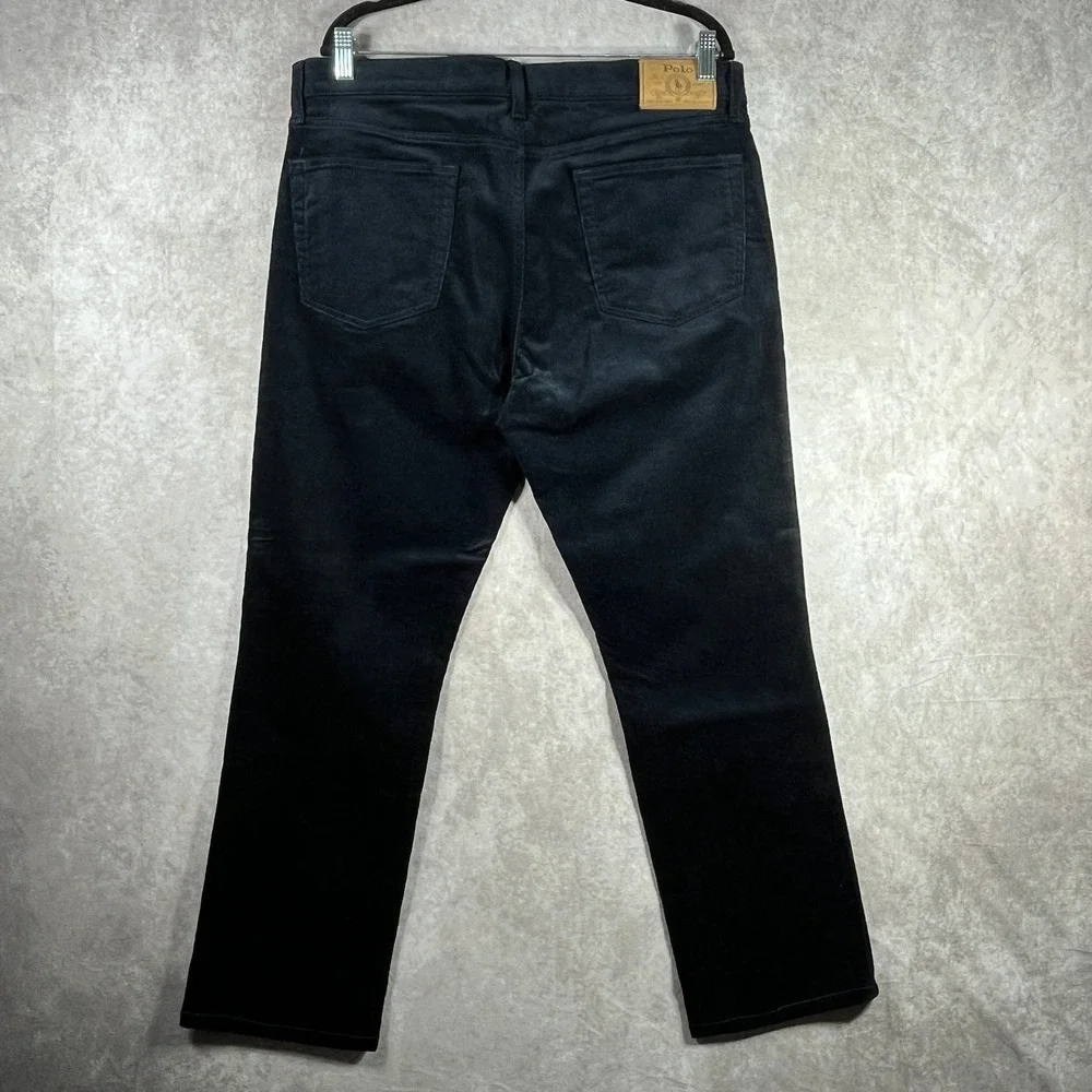 Polo‎ Ralph Lauren Varick Slim Straight Corduroy Pants Mens 35X32 Blue Preppy